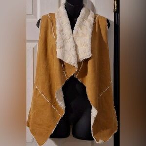 Double Zero Cream Faux Shearling Vest